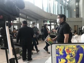 イベント会場にて除菌＆スクリーニング